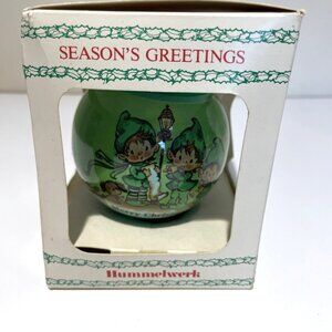 VTG Hummelwerk Christmas Ball Ornament IRISH BLESSING Satin Leprechauns Elf NEW